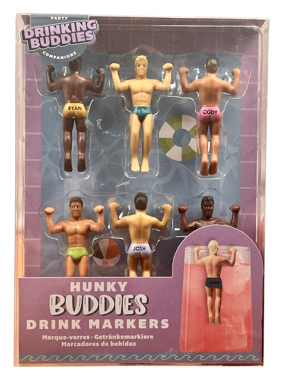 Hunky Buddies Drink Markers - Assorted Colors